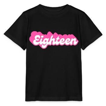 Eighteen birthday - 18th birthday retro pink - Stanley/Stella MINI CREATOR Kids’ T-Shirt - black - Front - Mikhail (115cm)