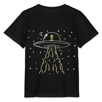 Vaisseau spatial extraterrestre - T-shirt bio MINI CREATOR Stanley/Stella Enfant - noir - Devant - Mikhail (115cm)