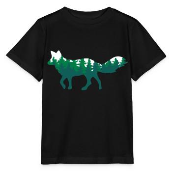 Fuchs Wildlife Fox Forêt de sapins - T-shirt bio MINI CREATOR Stanley/Stella Enfant - noir - Devant - Mikhail (115cm)