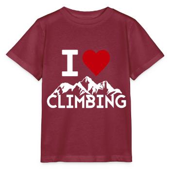 I love Mountain Climbing Wandern Tour Berg Outdoor - Stanley/Stella Kinder T-Shirt MINI CREATOR  - Burgunderrot - Vorne - Kain (125cm)