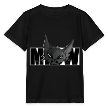 cool cat, comic, cat motif, meow, t-shirt - Stanley/Stella MINI CREATOR Kids’ T-Shirt - black - Front - Mikhail (115cm)