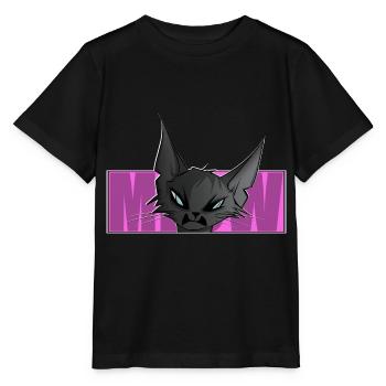 cool cat, comic, cat motif, meow, t-shirt - Stanley/Stella MINI CREATOR Kids’ T-Shirt - black - Front - Mikhail (115cm)