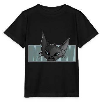 cool cat, comic, cat motif, meow, t-shirt - Stanley/Stella MINI CREATOR Kids’ T-Shirt - black - Front - Mikhail (115cm)