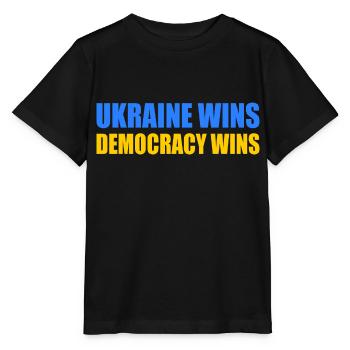Ukraine wins democracy wins - Stanley/Stella MINI CREATOR Kids’ T-Shirt - black - Front - Mikhail (115cm)