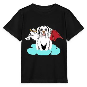Celestial Satan Dog Hells Dog Devil Angel - Stanley/Stella MINI CREATOR Kids’ T-Shirt - black - Front - Mikhail (115cm)