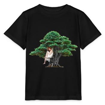 Girl tree nature sensual swing feelings - Stanley/Stella MINI CREATOR Kids’ T-Shirt - black - Front - Mikhail (115cm)