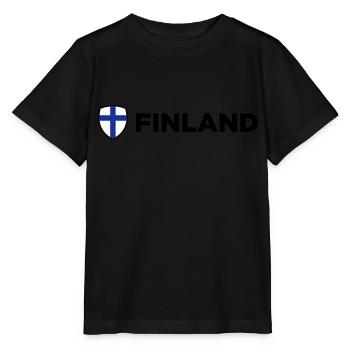 Drapeau national de la Finlande - T-shirt bio MINI CREATOR Stanley/Stella Enfant - noir - Devant - Mikhail (115cm)