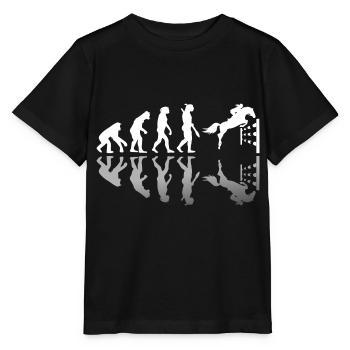 Evolution einer Reiterin Reitsport Geschenk - Stanley/Stella Kinder T-Shirt MINI CREATOR  - Schwarz - Vorne - Mikhail (115cm)