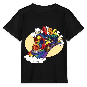Train ABC pour la rentrée scolaire des enfants - T-shirt bio MINI CREATOR Stanley/Stella Enfant - noir - Devant - Mikhail (115cm)