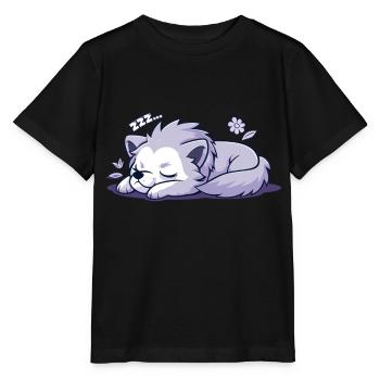 Schlafender Wolf - Aufkleber - Stanley/Stella Kinder T-Shirt MINI CREATOR  - Schwarz - Vorne - Mikhail (115cm)