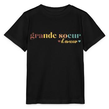 Grande soeur d' amour cadeau pour grande soeur - T-shirt bio MINI CREATOR Stanley/Stella Enfant - noir - Devant - Mikhail (115cm)