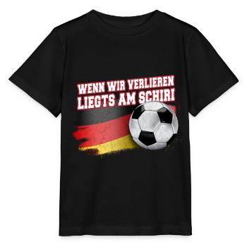 Wenn wir verlieren, liegt’s am Schiri – Fußball - Stanley/Stella Kinder T-Shirt MINI CREATOR  - Schwarz - Vorne - Mikhail (115cm)