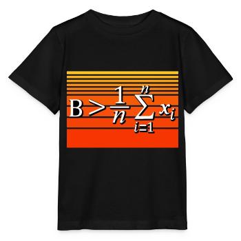 Jeu de mots mathématique - Soyez supérieur à la moyenne - T-shirt bio MINI CREATOR Stanley/Stella Enfant - noir - Devant - Mikhail (115cm)