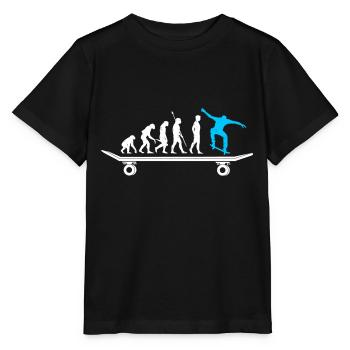 Skateboard Evolution Skateboarding Lustig - Stanley/Stella Kinder T-Shirt MINI CREATOR  - Schwarz - Vorne - Mikhail (115cm)