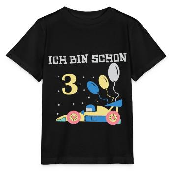 Achtung,ich bin 3 Rennauto für 3. Geburtstag - Stanley/Stella Kinder T-Shirt MINI CREATOR  - Schwarz - Vorne - Mikhail (115cm)