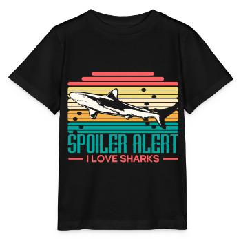 Hai Raubfisch Geschenkidee - Stanley/Stella Kinder T-Shirt MINI CREATOR  - Schwarz - Vorne - Mikhail (115cm)