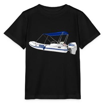 Boat motorboat inflatable - Stanley/Stella MINI CREATOR Kids’ T-Shirt - black - Front - Mikhail (115cm)