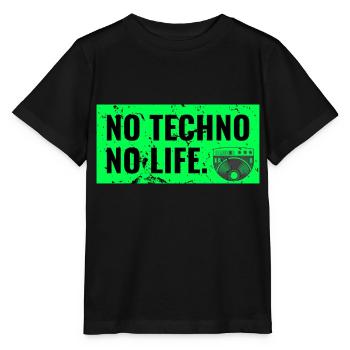 Techno Rave Raver dj hardstyle jumpstyle turntable - T-shirt bio MINI CREATOR Stanley/Stella Enfant - noir - Devant - Mikhail (115cm)