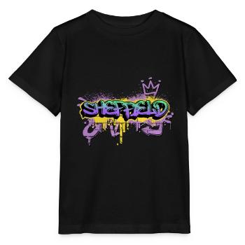 Sheffield Angleterre UK City Graffiti Spray Spray Sprayer - T-shirt bio MINI CREATOR Stanley/Stella Enfant - noir - Devant - Mikhail (115cm)