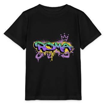 Rome Roma Italie Ville Graffiti Spray Sprayer - T-shirt bio MINI CREATOR Stanley/Stella Enfant - noir - Devant - Mikhail (115cm)