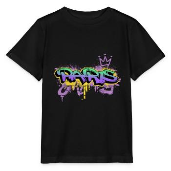 Paris Frankreich Stadt Graffiti Spray Sprayer - Stanley/Stella Kinder T-Shirt MINI CREATOR  - Schwarz - Vorne - Mikhail (115cm)
