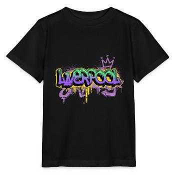 Liverpool Angleterre UK City Graffiti Spray Sprayer - T-shirt bio MINI CREATOR Stanley/Stella Enfant - noir - Devant - Mikhail (115cm)