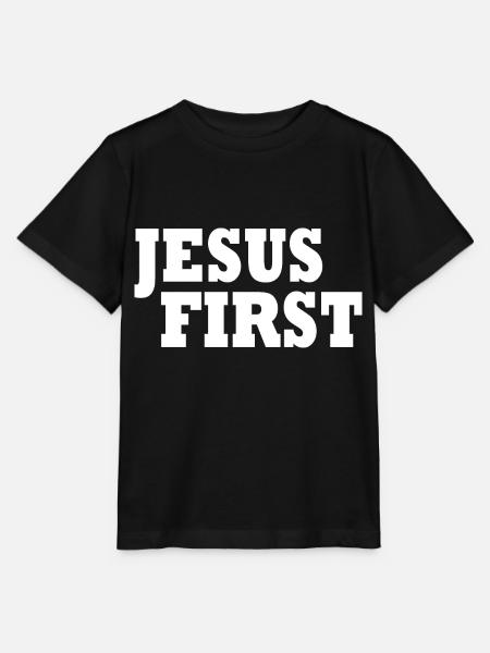 Jesus first - Stanley/Stella Kinder T-Shirt MINI CREATOR  - Schwarz