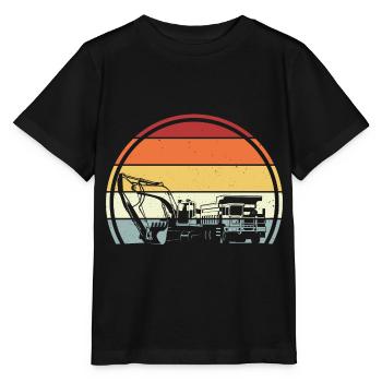 Excavator construction site - Stanley/Stella MINI CREATOR Kids’ T-Shirt - black - Front - Mikhail (115cm)