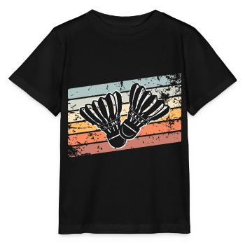 Badminton Federball - Stanley/Stella Kinder T-Shirt MINI CREATOR  - Schwarz - Vorne - Mikhail (115cm)