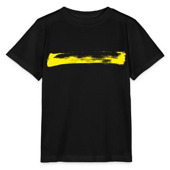 Rayures décoratives - Pinceau JAUNE - T-shirt bio MINI CREATOR Stanley/Stella Enfant - noir - Devant - Mikhail (115cm)