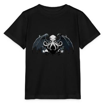 Cthulhu Lord and Savior Monster Horror T-Shirt - Stanley/Stella Kinder T-Shirt MINI CREATOR  - Schwarz - Vorne - Mikhail (115cm)