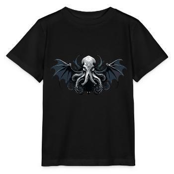 Cthulhu Lord and Savior Monster Horror T-Shirt - Stanley/Stella Kinder T-Shirt MINI CREATOR  - Schwarz - Vorne - Mikhail (115cm)