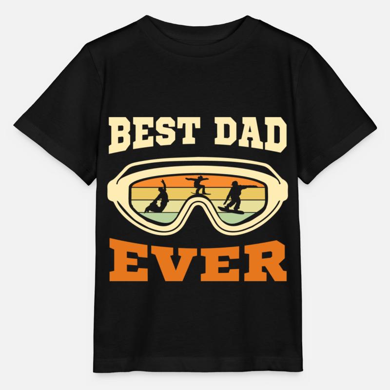 Snowboarder Papa – Best Dad Ever - Stanley/Stella Kinder T-Shirt MINI CREATOR  - Schwarz
