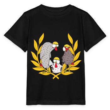 Baustelle Bauherr Einsatz Team Maurer Hühner Job - Stanley/Stella Kinder T-Shirt MINI CREATOR  - Schwarz - Vorne - Mikhail (115cm)