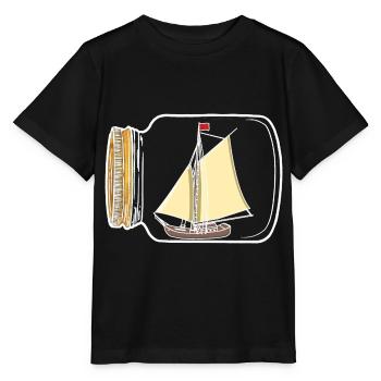 Sailboat, Seafaring, Nautical, Coast, Yacht, Boat - Stanley/Stella MINI CREATOR Kids’ T-Shirt - black - Front - Mikhail (115cm)