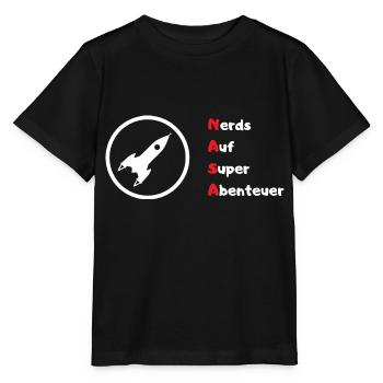 Raumfahrt Nerds (NASA) - Stanley/Stella Kinder T-Shirt MINI CREATOR  - Schwarz - Vorne - Mikhail (115cm)