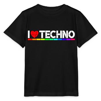 I love Techno - Stanley/Stella Kinder T-Shirt MINI CREATOR  - Schwarz - Vorne - Mikhail (115cm)