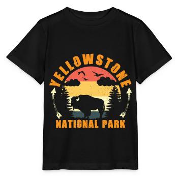 Yellowstone National Park Bison - Stanley/Stella MINI CREATOR Kids’ T-Shirt - black - Front - Mikhail (115cm)