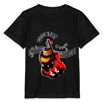 country music - Stanley/Stella Kinder T-Shirt MINI CREATOR  - Schwarz - Vorne - Mikhail (115cm)