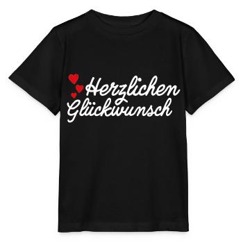 Herzlichen Glückwunsch Gratulation - Stanley/Stella Kinder T-Shirt MINI CREATOR  - Schwarz - Vorne - Mikhail (115cm)