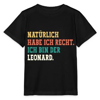 Leonard Lustiger Spruch Vorname Name Leonard - Stanley/Stella Kinder T-Shirt MINI CREATOR  - Schwarz - Vorne - Mikhail (115cm)