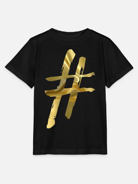 # Hashtag Gold - Stanley/Stella T-shirt MINI CREATOR til børn - sort