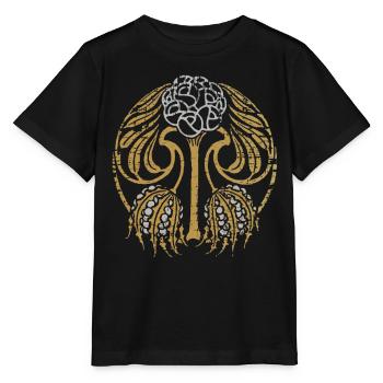 Jugendstil, Vintage-1900, Mandala-Motiv - Stanley/Stella Kinder T-Shirt MINI CREATOR  - Schwarz - Vorne - Mikhail (115cm)