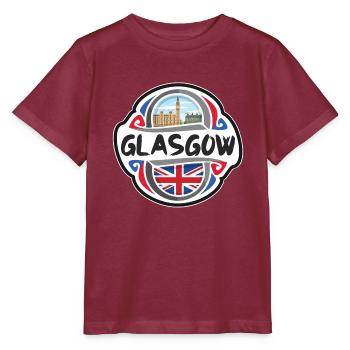Glasgow Royaume-Uni Royaume-Uni Drapeau Souvenir de voyage Bad - T-shirt bio MINI CREATOR Stanley/Stella Enfant - bordeaux - Devant - Kain (125cm)