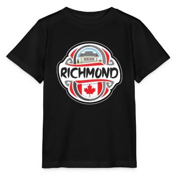 Richmond Canada Flag Badge Souvenir de voyage - T-shirt bio MINI CREATOR Stanley/Stella Enfant - noir - Devant - Mikhail (115cm)