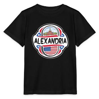 Alexandria USA United States Flag Travel Souvenir - Stanley/Stella MINI CREATOR Kids’ T-Shirt - black - Front - Mikhail (115cm)