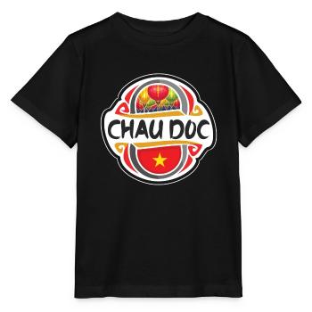 Chau Doc Vietnam Drapeau Badge Voyage Souvenir Timbre - T-shirt bio MINI CREATOR Stanley/Stella Enfant - noir - Devant - Mikhail (115cm)