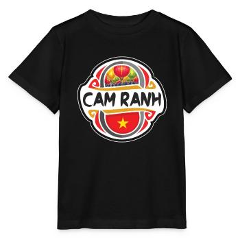 Cam Ranh Vietnam Drapeau Badge Voyage Souvenir Timbre - T-shirt bio MINI CREATOR Stanley/Stella Enfant - noir - Devant - Mikhail (115cm)