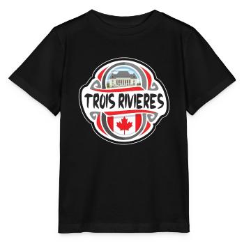 Trois Rivieres Canada Flag Travel Souvenir Badge S - Stanley/Stella MINI CREATOR Kids’ T-Shirt - black - Front - Mikhail (115cm)