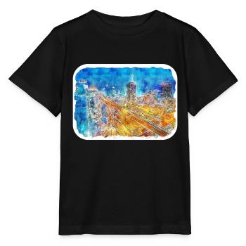 Peking China Aquarell Skizze Gemälde - Stanley/Stella Kinder T-Shirt MINI CREATOR  - Schwarz - Vorne - Mikhail (115cm)